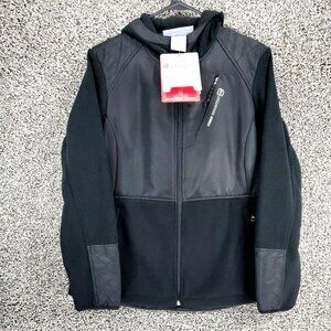 Free Country Microtech Fleece Black Charcoal Hooded Jacket Women's Size Small